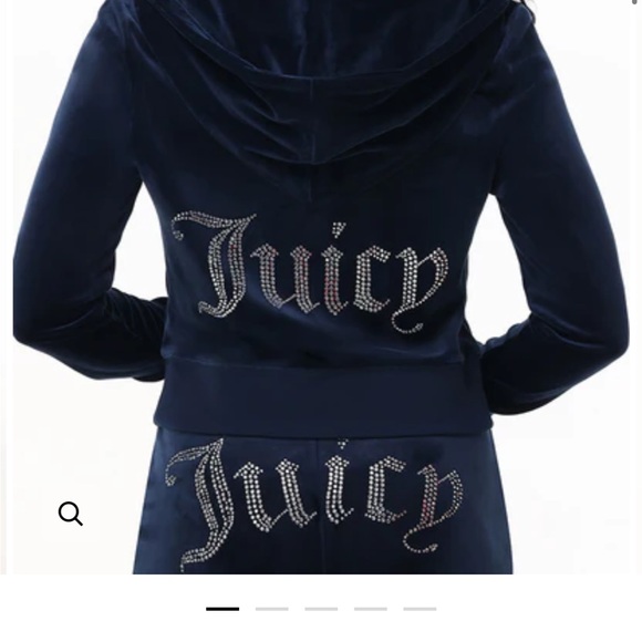 OG BIG BLING VELOUR HOODIE AND TRACK PANTS in navy - Picture 2 of 4